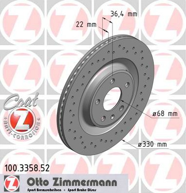 ZIMMERMANN SPORT DISQUES ARRIÈRE AUDI A4 A5 B9 330MM photo 3 - milautoparts-fr.ukrlive.com