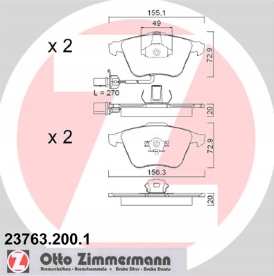 ZIMMERMANN SABOTS DE FREIN AVANT AUDI A8 D3 SEAT EXEO KRK photo 2 - milautoparts-fr.ukrlive.com