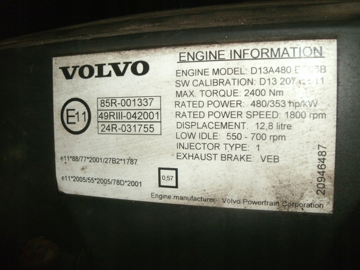 FUEL PUMP AND INJECTOR FUEL 20584348 VOLVO FH13 480KM D13A photo 3 - milautoparts-fr.ukrlive.com