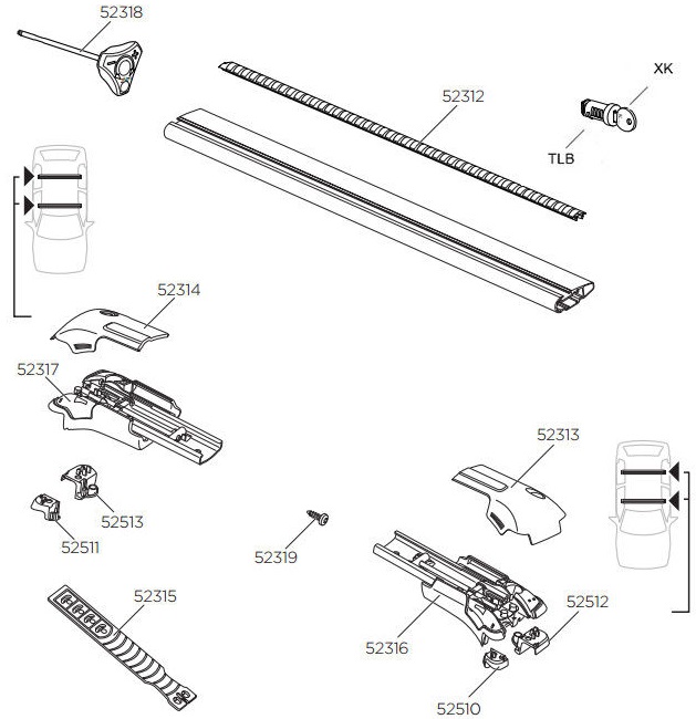 THULE WINGBAR EDGE 9584 ROOF COMPLETE RACK ALUMINIUM photo 4 - milautoparts-fr.ukrlive.com