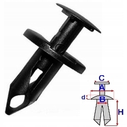 Клипса дюбель rozporowy honda nissan toyota b17216, Цена