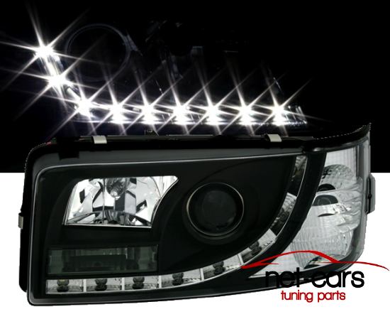 фото №1, Лампы фары vw t4 90-03 чёрный dayline led b