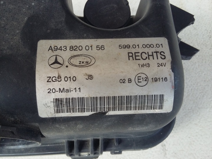 фото №5, Mercedes actros галоген правый a9438200156