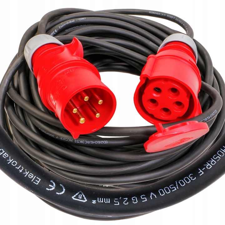 prodlužovací kabel 32A 5p gumový Ow 5x2,5 44 m