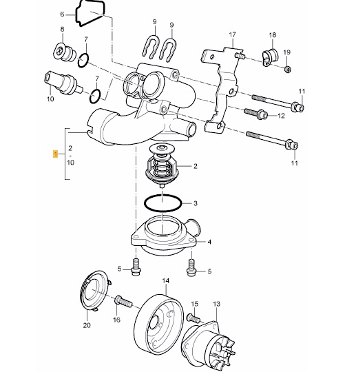 фото №1, Nowa насос wody porsche cayenne v6 оригінал