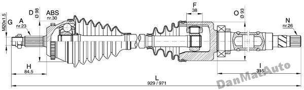 фото №2, Приводной вал renault safrane 2.0 16v правая nowa акция!!