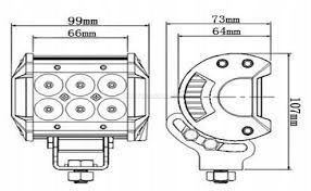 фото №2, Панель led лампа робоча протитуманна фара 18w cree 1800lm