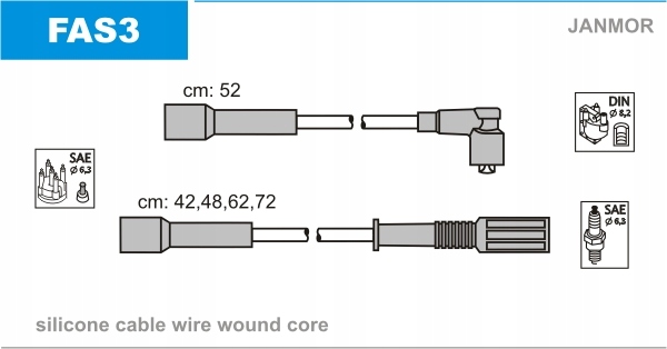 фото №1, Дроти запалювання fiat uno 1.0 прямі