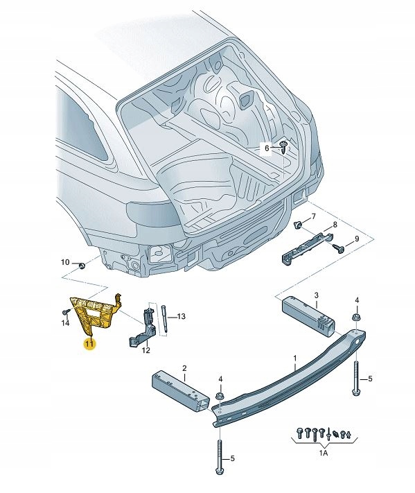 Купить Направляющая направляющая бампера задний  audi a4 b8 левая aso